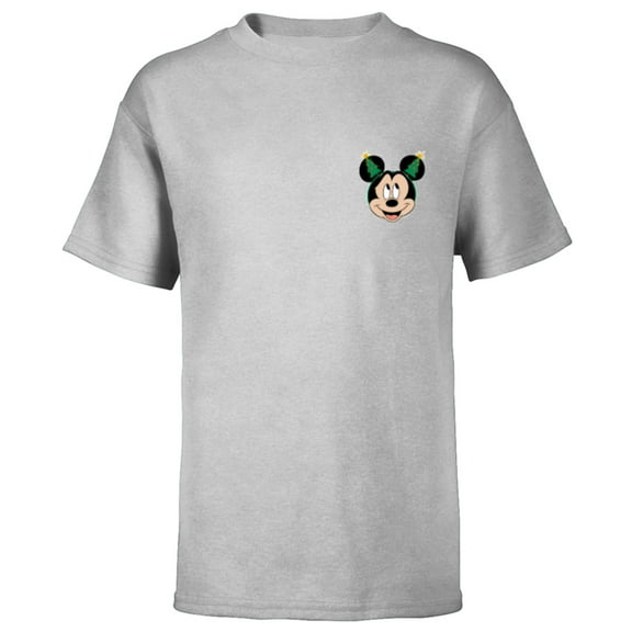 Disney Mickey Mouse Christmas Tree Headband Corner Art - Short Sleeve T-Shirt for Kids - Customized-Athletic Heather
