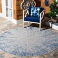 thumbnail image 2 of SAFAVIEH Courtyard Jaymz Radiant Indoor/Outdoor Area Rug, Navy/Grey, 6'7" x 6'7" Round, 2 of 8