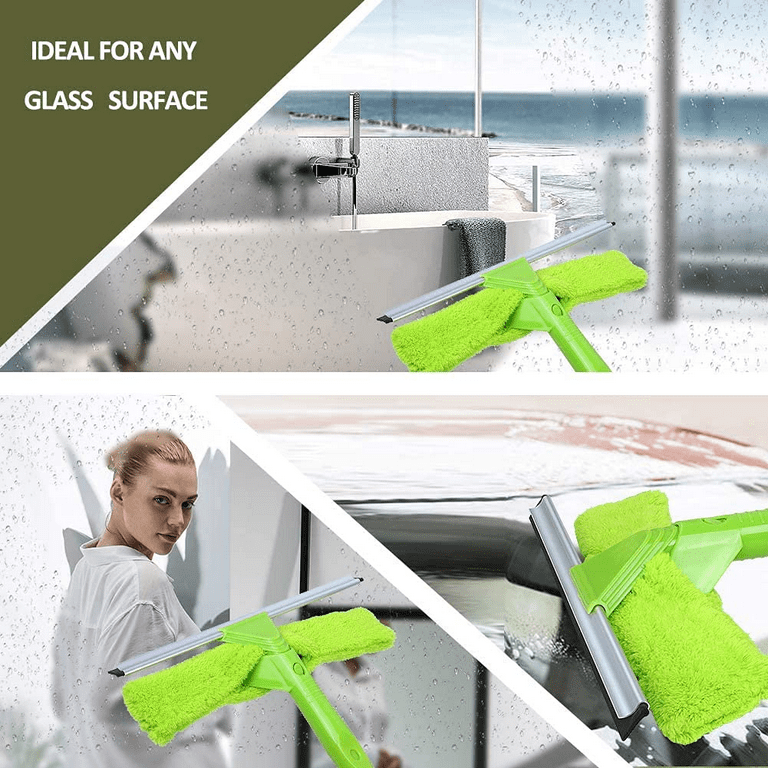 Window Squeegee Cleaner Brush Telescopic Shower Glass Car Sponge Wipe Adjustable