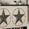 thumbnail image 5 of Texas Star Rustic Rod Pocket Curtain Valance, Vintage Farmhouse Striped Brown Farmhouse Window Valance for Living Room, Bedroom, Kitchen 42"W x 12"L, 5 of 9
