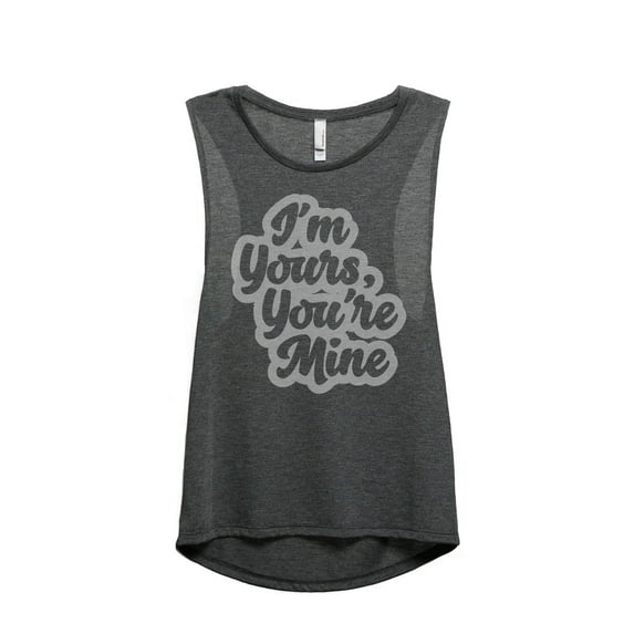 Thread Tank Im Yours Youre Mine Women's Sleeveless Muscle Tank Top Charcoal X-Large