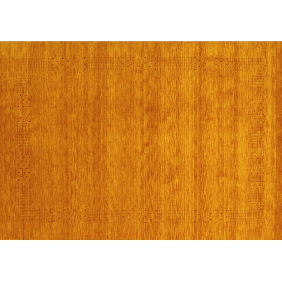 Ahgly Company Machine Washable Indoor Rectangle Abstract Yellow Contemporary Area Rugs, 3' x 5'