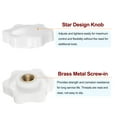 thumbnail image 4 of Uxcell 10 Pieces Star Knobs M8 Female Thread 32mm Head Non-Through Hole Clamping Handles Nuts White, 4 of 5