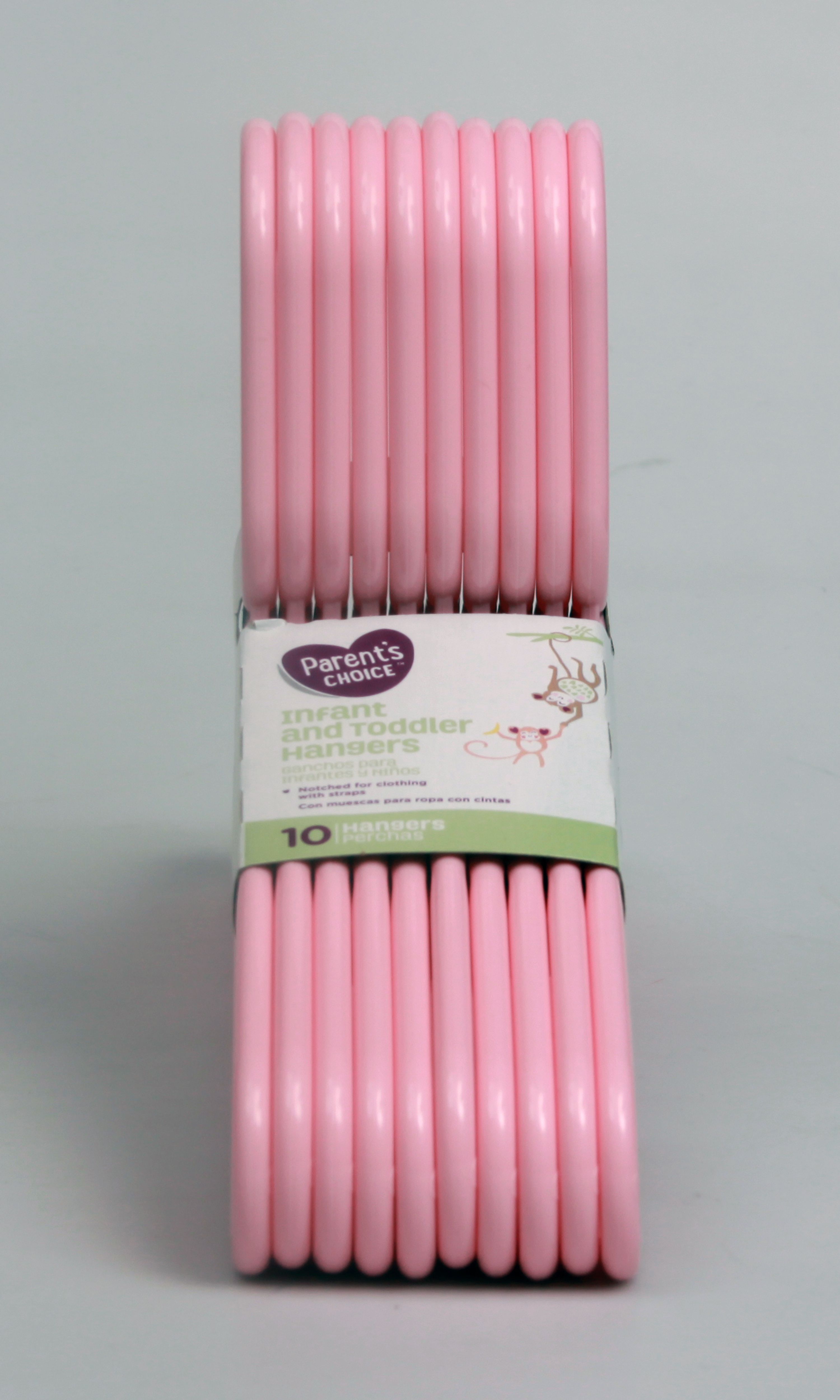 Parent's Choice Pink Infant & Toddler Hangers, 10 Pack