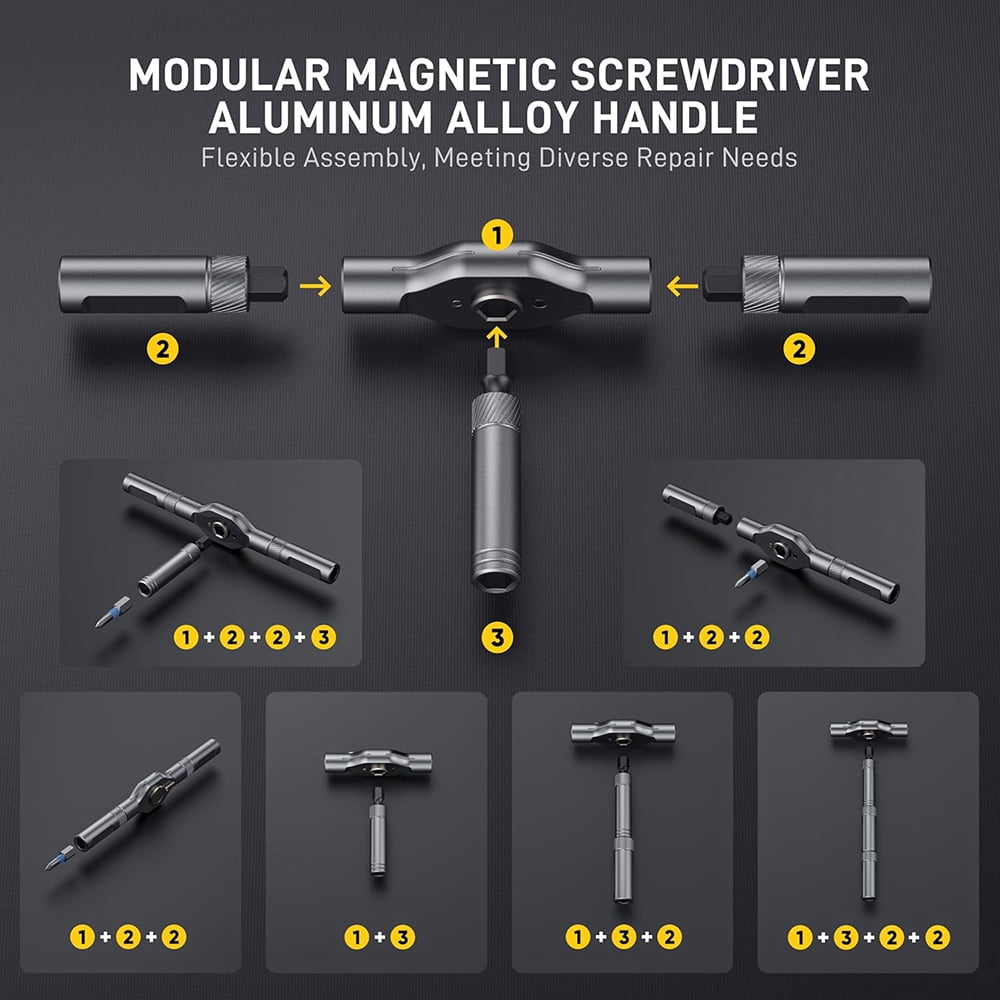 42 in 1 Magnetic Screwdriver Set, DIY Ratchet Screwdriver Set, S2 Steel Bits, Portable Compact Repair Tool Kit for Gifts, Furniture, Computer, Bicycle