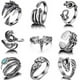 thumbnail image 5 of Juego De Anillos Punk Vintage De 16 Piezas Anillo Abierto De Animal Lindo Anillos Apilables Góticos Para Mujeres, Hombres Y Niñas Yuarrent AP007681-01, 5 of 6