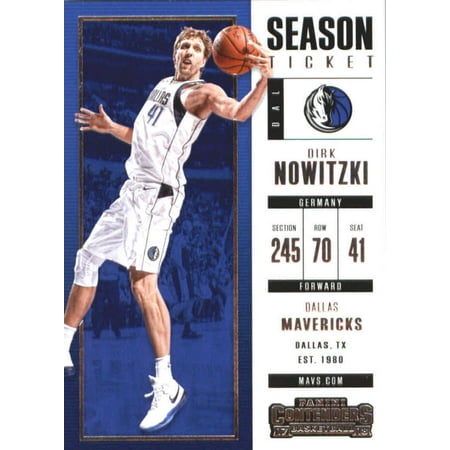 - 2017-18 Panini Contenders Season Ticket #62 Dirk Nowitzki Dallas Mavericks Basketball Card