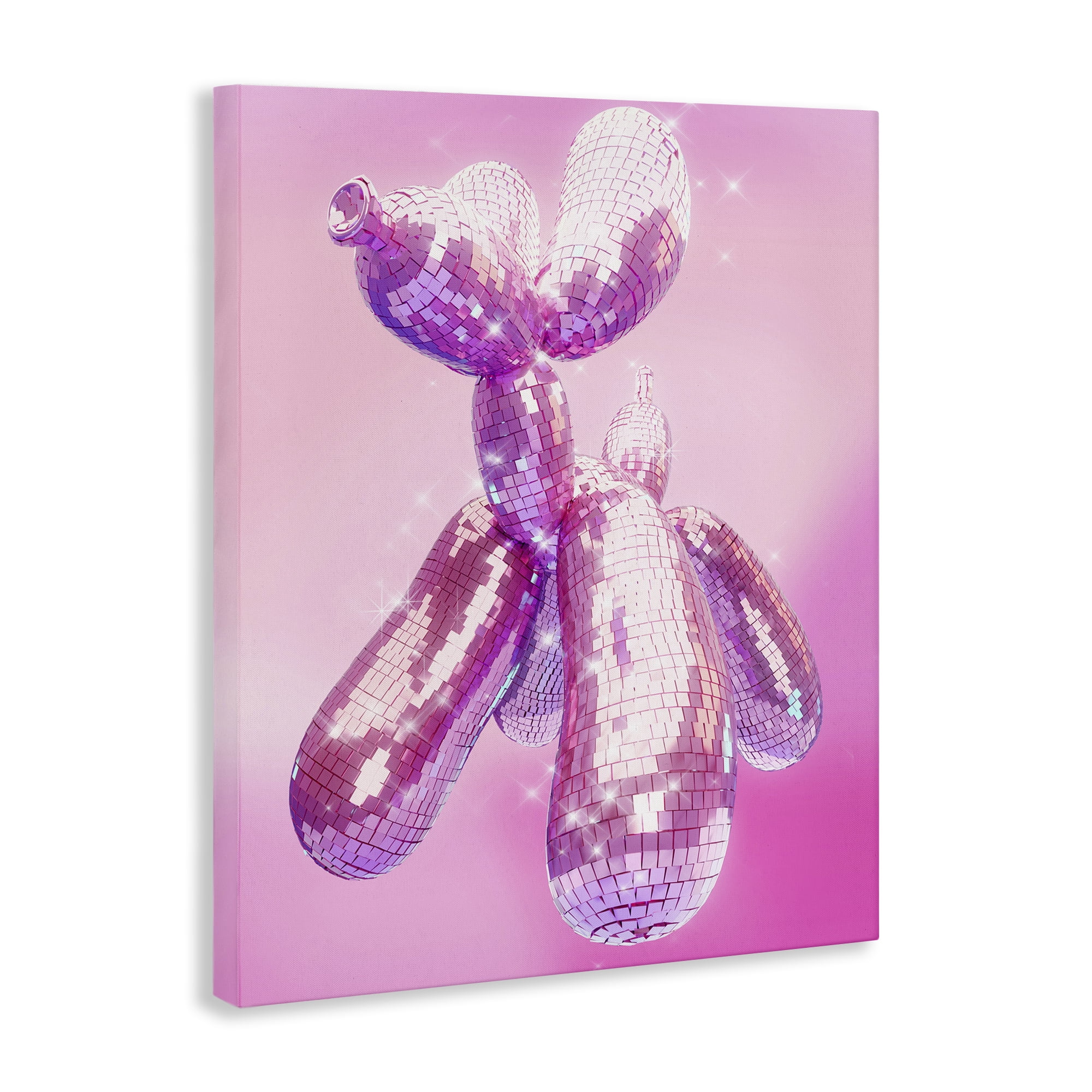Stupell Industries Balloon Dog Disco Ball Abstract Painting Wrapped Canvas Art Print Wall Art, 30 x 40