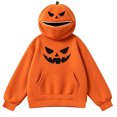 thumbnail image 4 of HomeDM Womens Halloween Pumpkin Hoodie Long Sleeve Orange Novelty Sweatshirts for Party Holiday Outfit, 4 of 6