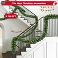thumbnail image 3 of Yexmas 9ft Large Christmas Garland, Multi-Purpose Xmas Wreath with 45 LED Lights, Decorated with Pinecones, Berry Clusters, Battery Operated, 3 of 9