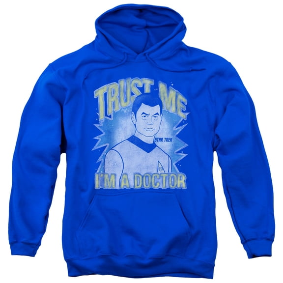 Trevco Star Trek-Doctor - Adult Pull-Over Hoodie - Royal Blue- Small