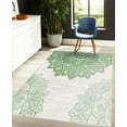 thumbnail image 4 of Flora Decorative Rug, South Mandala Design Vibrant Color Ornamental Style of Illustration, Quality Carpet for Bedroom Dorm and Living Room, 6 Sizes, Fern Green, by Ambesonne, 4 of 4