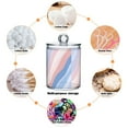 thumbnail image 6 of Yayeee 2 Pack Qtip Holder Bathroom Cotton Swab Canister with Lid Clear Dispenser Set, Abstract Blue, 6 of 6
