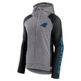 thumbnail image 2 of Women's Fanatics  Heather Gray/College Black Carolina Panthers Blind Side Lightweight Full-Zip Hoodie, 2 of 3