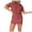 Wine, variant on Women's 2 Piece Outfit Set Casual Short Sleeve T Shirt And Drawstring Skort With Built In Shorts Fashion Summer Wear,Wine,L