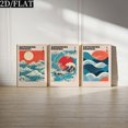 thumbnail image 2 of 3pcs Katsushika Hokusai Canvas Posters - Frameless, Large Size, Modern & Artistic Japanese Wave & Sunrise Designs for Living Room, Bedroom, Office, or Dining Room Wall Decor - Perfect Gift for Home, 2 of 4