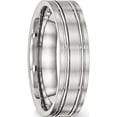 thumbnail image 5 of Stainless Steel Brushed And Polished 6mm Ridged Flat Band (Size 10.5) Made In China sr509-10.5, 5 of 6
