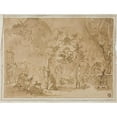 thumbnail image 2 of David Teniers The Younger 18x15 Gold Ornate Wood Frame and Double Matted Museum Art Print Titled - Scene of Witchcraft and Devil Worship, 2 of 4