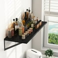 thumbnail image 2 of Black Deep Floating Shelves for Wall, 16W x 12D Wood Wall Shelves Set of 2, Wide Floating Bookshelf for Living Room, Kitchen, Office, Bedroom and Decor Storage, with Metal Bracket - Black, 2 of 7