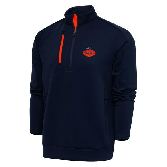 Men's Antigua Navy Chicago Bears Throwback Logo Generation Quarter-Zip Pullover Top