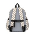 thumbnail image 3 of Brown and White Checkered Pattern Backpack for School, Cute School Bag with Adjustable Shoulder Straps and Padded Back, 13.4"x11"x4.7", 3 of 5