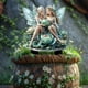 thumbnail image 2 of Decoración de jardín acrílica con estacas de elfos navideños en loto verde, 2 of 6