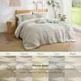 thumbnail image 7 of California King Comforter Set - 4 Pieces Pinch Pleat Bed Set, Beige Boho Bedding for All Season, 1 Soft Comforter, 2 Pillowcases, 1 Decorative Pillow, 7 of 7