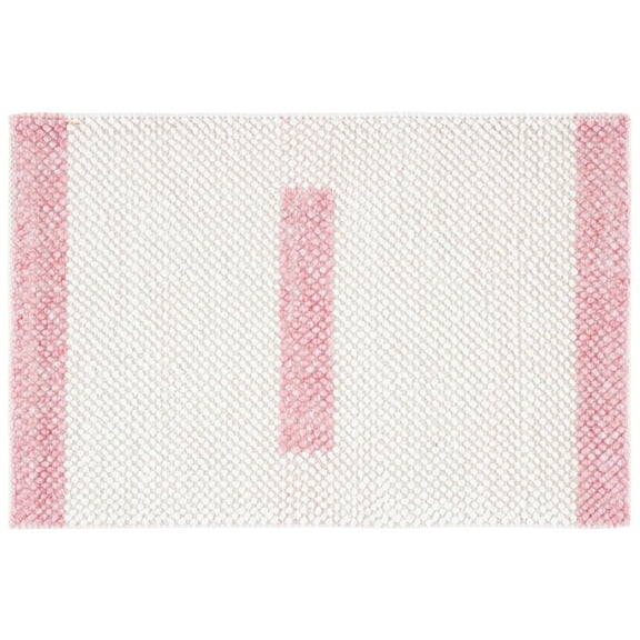 SAFAVIEH Natura Marina Striped Wool Area Rug, Ivory/Pink, 3' x 5'