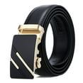 thumbnail image 1 of Waist Belt Solid Color Faux Leather Durable Automatic Buckle Men Belt for Daily Wear, 1 of 10