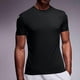 thumbnail image 1 of Ceisia Men's Loose Fit Short Sleeve Crew Neck Tee Gradient Stripe Print Ice-Silk Mesh Casual Sports Top Black XL Gifts, 1 of 6