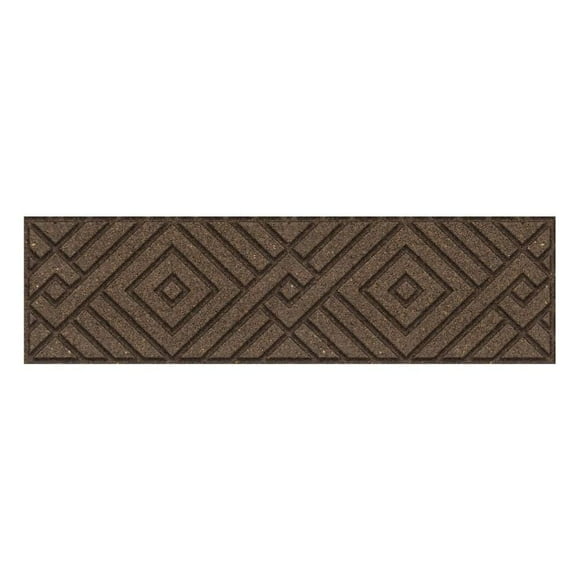 Garden Central Tapis d'escalier à tissage diamant, 10 po x 36 po, brun terre, paquet de 4
