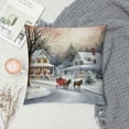 thumbnail image 2 of Fenyluxe Snowy Village Pillow Cushion Covers High-Quality Winter Square 1PC for Sofa Couch Bedroom Car Chair Home Decor 20x20in, 2 of 5
