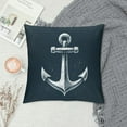 thumbnail image 2 of GOSMITH  Throw Pillow Covers White Nautical Anchor Navy Blue Background Square Pillowcase for Home Decor Sofa Car Bedroom Pillow case, 2 of 5