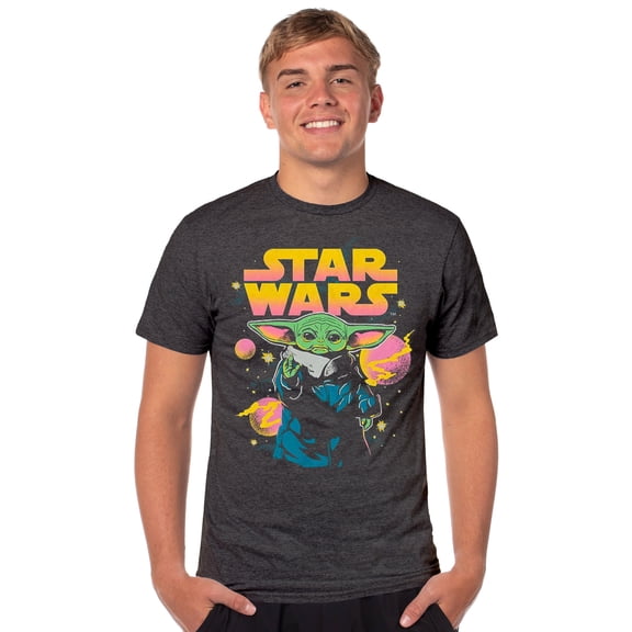 Disney Star Wars T-Shirt Men's Grogu Galaxy Short Sleeve Graphic Top