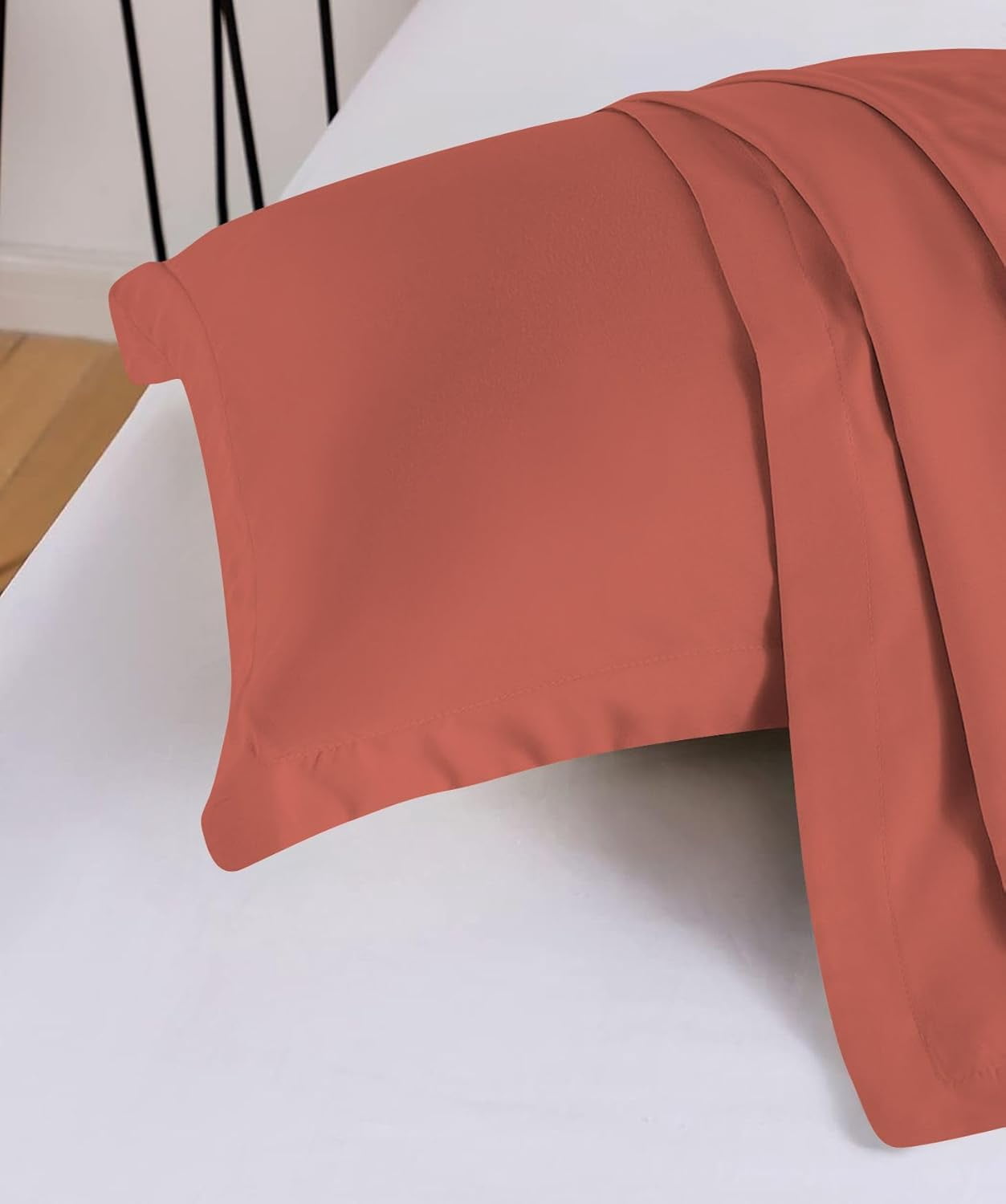 5 Piece Luxury Thicker Pattern Comforter Set, 800 TC, 100% Egyptian Cotton, Oversized Super King Size Brick Red Solid Color