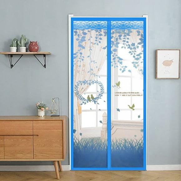 Mosquito Net Door Curtain(90x210cm,Style 3), Decorate Magnetic Mosquito Net Door Insect Anti-Mosquito Door Screen Mosquito Door Window Mosquito Net No Drilling Automatic Closing for Corridors Patio