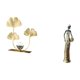 thumbnail image 5 of Figura decorativa de metal con flores y hojas, escultura ornamental de resina y hierro, coleccionable con base estable. Ideal para estante, mesa, arma, 5 of 8