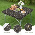 thumbnail image 4 of Dark Christmas Golden Reindeer Pattern Square Fitted Tablecloth with Elastic Edge,Square Table Cover,Washable Elastic Table Cover for Home Kitchen Party Decor 34"x34", 4 of 6