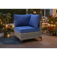 thumbnail image 6 of Ovios 7 Pieces Outdoor Patio Furniture Set PE Wicker Rattan Sofa Set with Solar Table, Navy Blue, 6 of 8