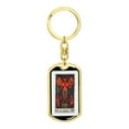 thumbnail image 4 of Tarot Card The Red Devil Keychain Dog Tag Stainless Steel or 18k Gold, 4 of 8