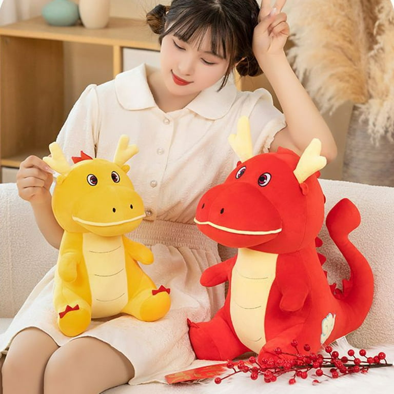 Waroomhouse Soft Dragon Toy Chinese Dragon Plush Toy Realistic