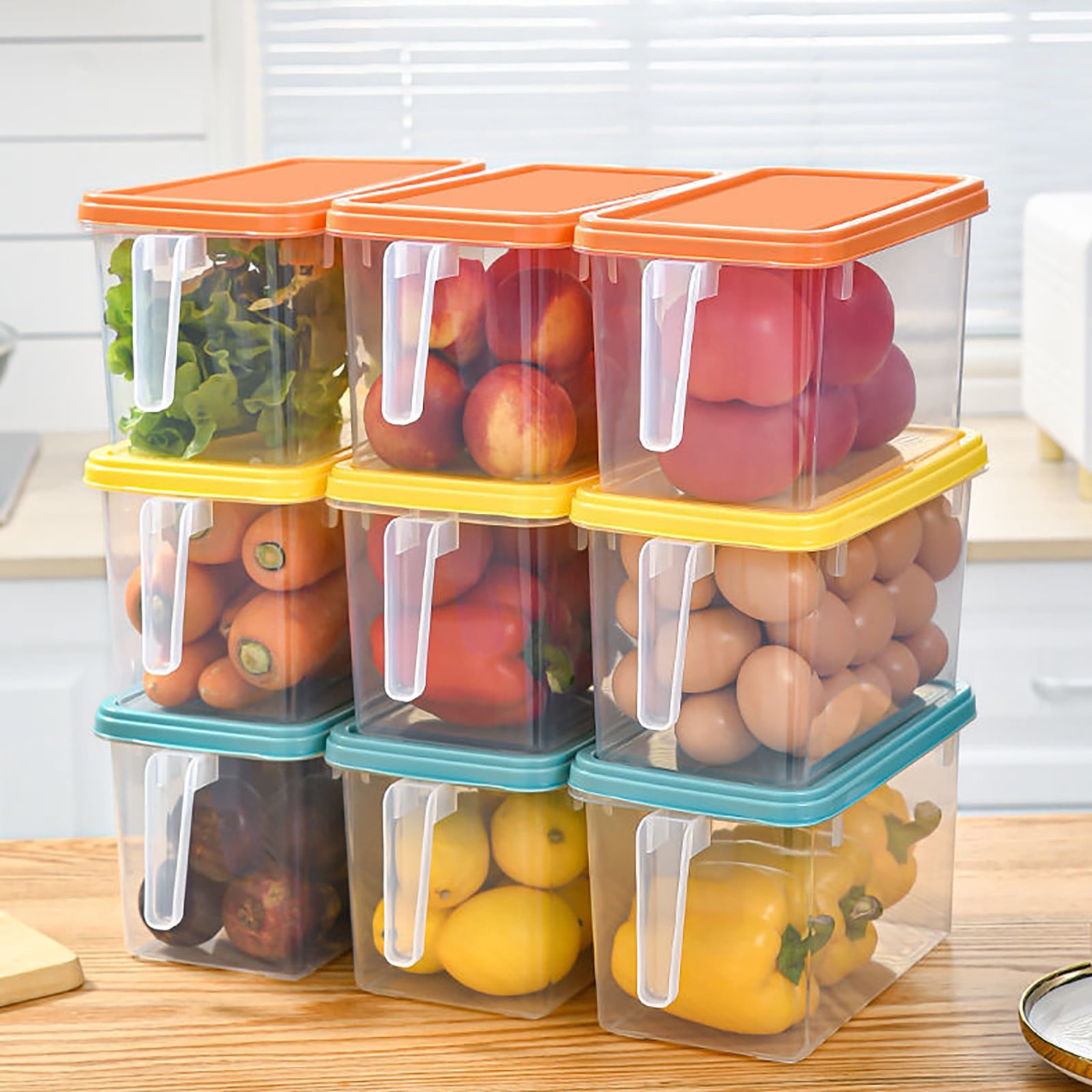 Barhoo Blue Food Storage Box, Food Grade Plastic Airtight Container With Good Sealing Odorless for Kitchen Refrigerator, Bpa-Free Durable, 1Pc