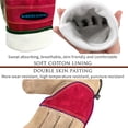 thumbnail image 2 of HOMEIORA Leather Work Gloves for Men or Women. M Glove for Gardening, Tig/Mig Welding, Construction, Chainsaw, Farm, Ranch, etc. Leather, Cotton Lined, Utility, Firm Grip, Durable, Red - Khaki, 2 of 6