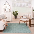 thumbnail image 6 of Nourison Easy Care 4' x 6' Aqua Teal Modern Flatweave Indoor/Outdoor Rug, 6 of 12