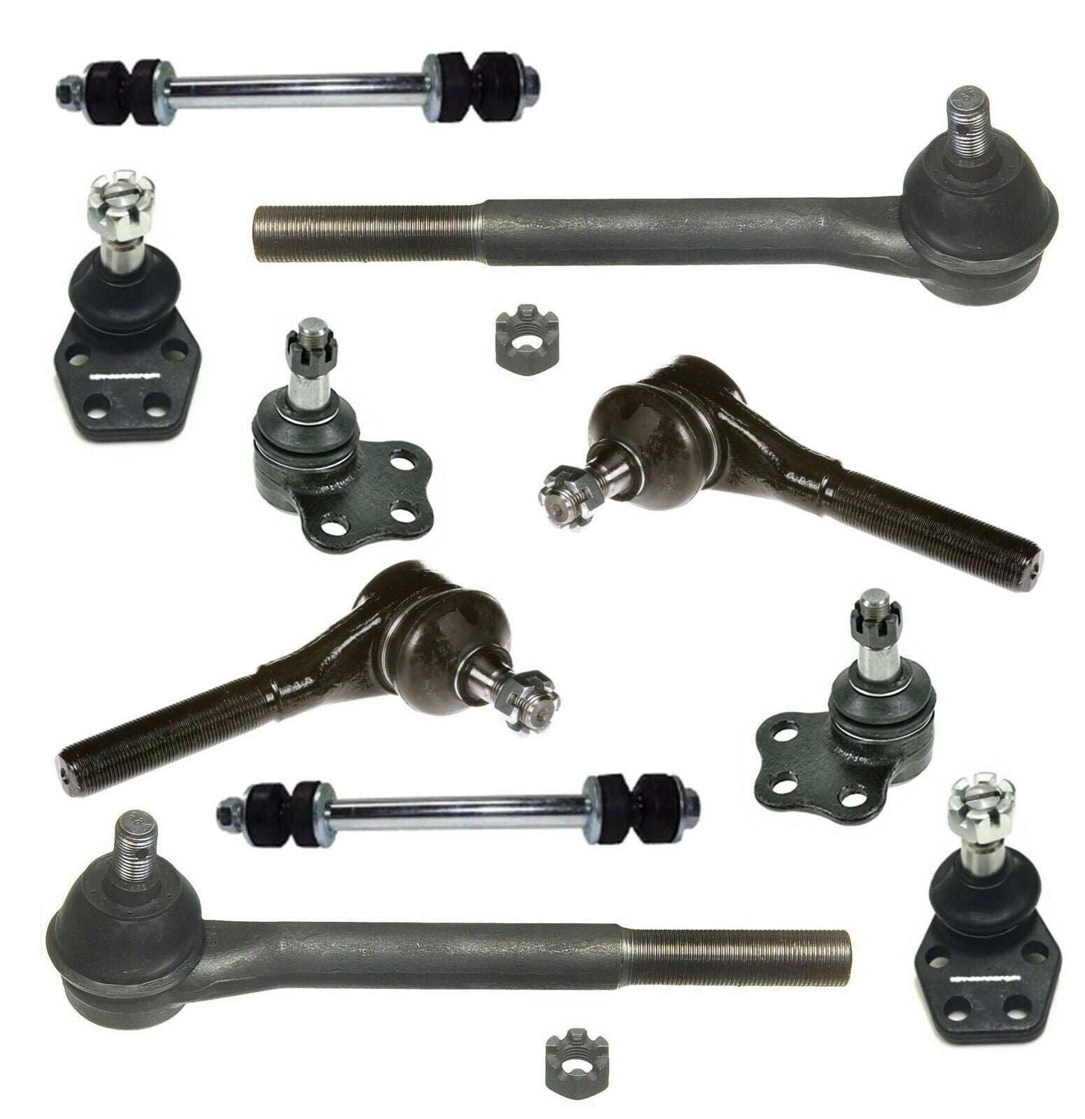 10 Pc Front Suspension Kit Upper Lower Ball Joints Tie Rod Ends Sway