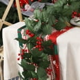 thumbnail image 7 of CuiLiyq 2 Pcs Christmas Holly Garland with Berries, 7.87 Ft Artificial Garland Indoor Outdoor Decoration, Rustic Greenery Hanging for Holiday Decoration Mantel Table Christmas Party (A), 7 of 7
