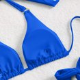 thumbnail image 4 of Generic Women's 2 Piece Swimsuit Solid Color Sexy Halter Triangle Tie Side Bikini Set Swim Tops and Thongs, 4 of 5