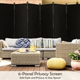 thumbnail image 2 of Costway 6-Panel Folding Room Divider 6FT Rolling Privacy Screen with Lockable Wheels Brown, 2 of 10