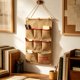 thumbnail image 4 of Linen Wall Hanging Storage Organizer 8 Pockets Multifunctional Hanging Wall Organizer Bag With Wooden Rod Space Saving Jute Wall Mount Storage Pouch, 4 of 6