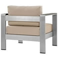 thumbnail image 3 of Silver Beige Shore Outdoor Patio Aluminum Armchair, 3 of 4